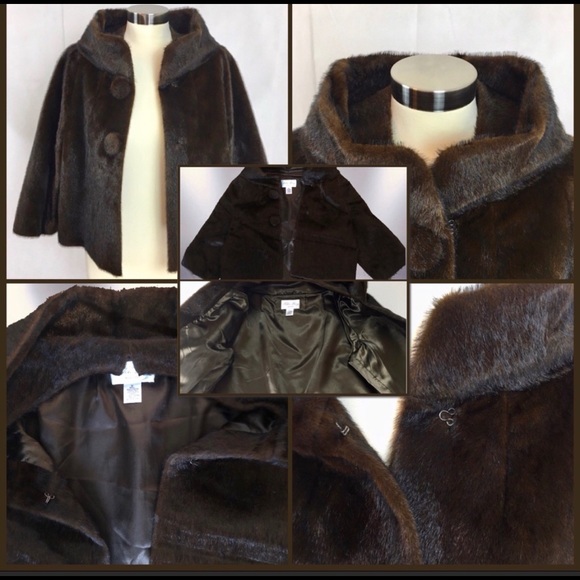 Brown Faux Fur Shrug Jackie O Style - Picture 3 of 3